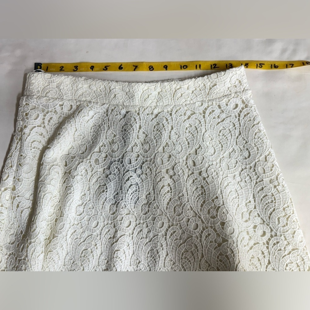 MASSIMO DUTTI Winter white Lace A-Line Skirt size 8 - Picture 14 of 15